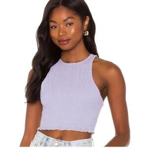 House of Harlow 1960 x Sofia Richie Portofino Top Size Large Purple Smocked